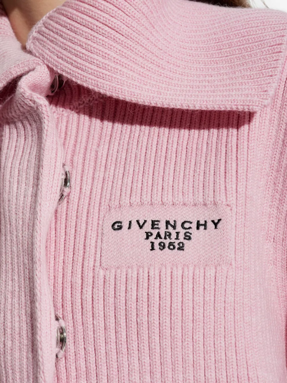 Givenchy Ribbed-knit Cardigan In Pink