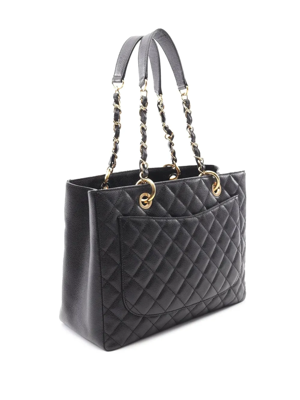 Pre-owned Chanel 2012-2013 Caviar Grand Shopping Tote Bag In Black