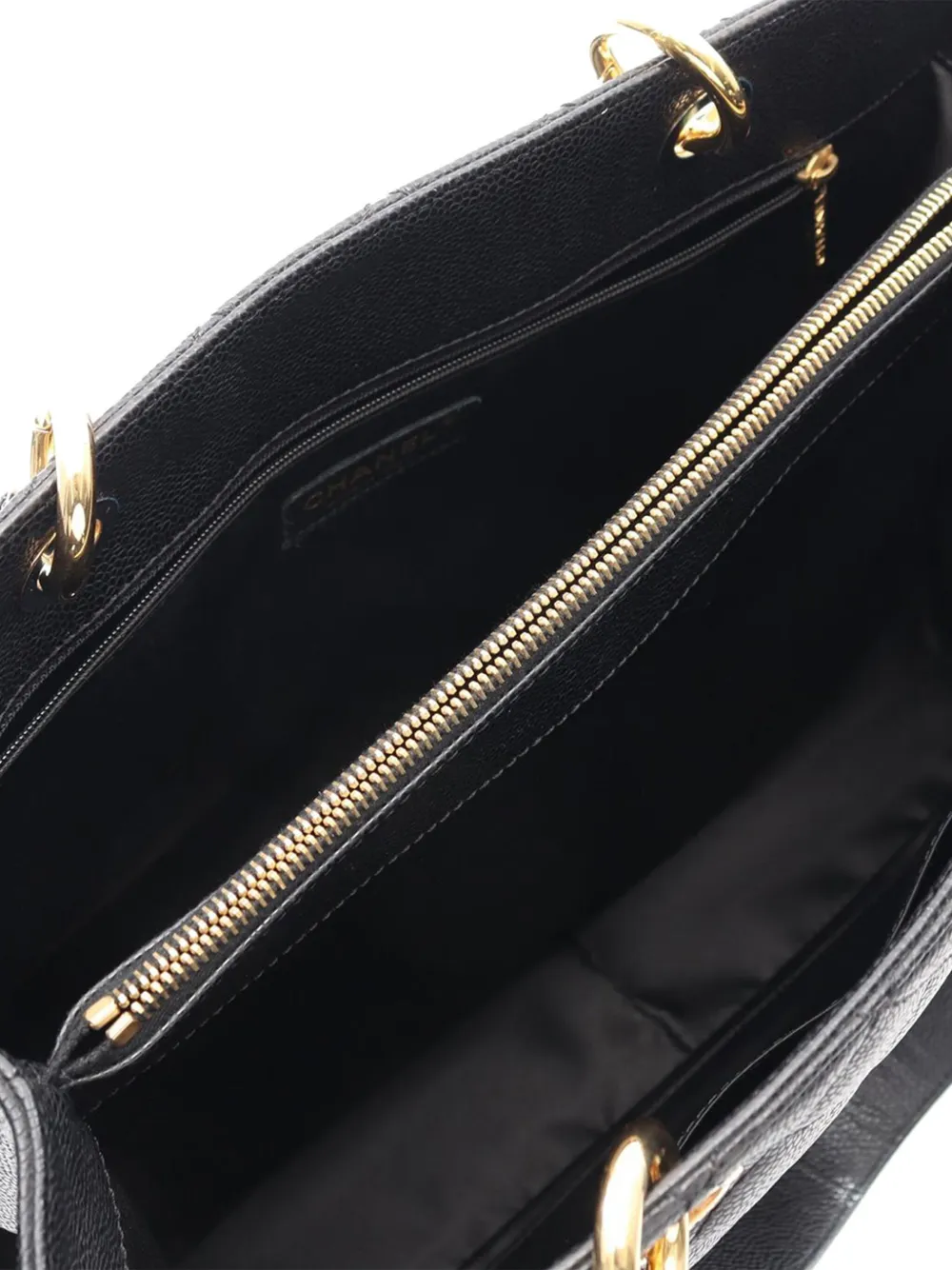 Pre-owned Chanel 2012-2013 Caviar Grand Shopping Tote Bag In Black