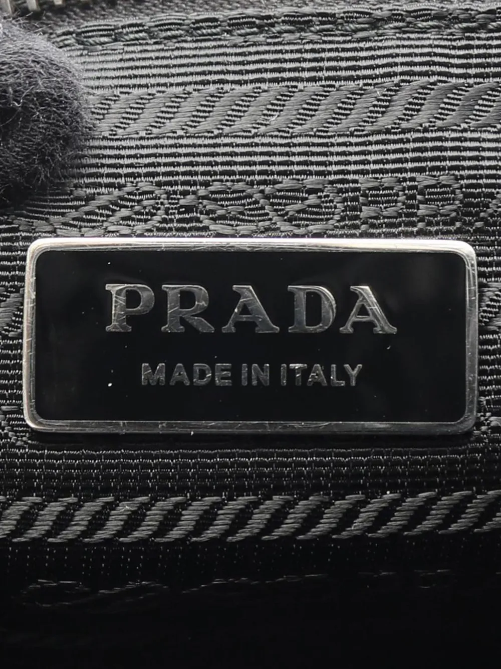 Pre-owned Prada 2010-2025 Spugna Terry Cloth Logo Tote Bag In Black