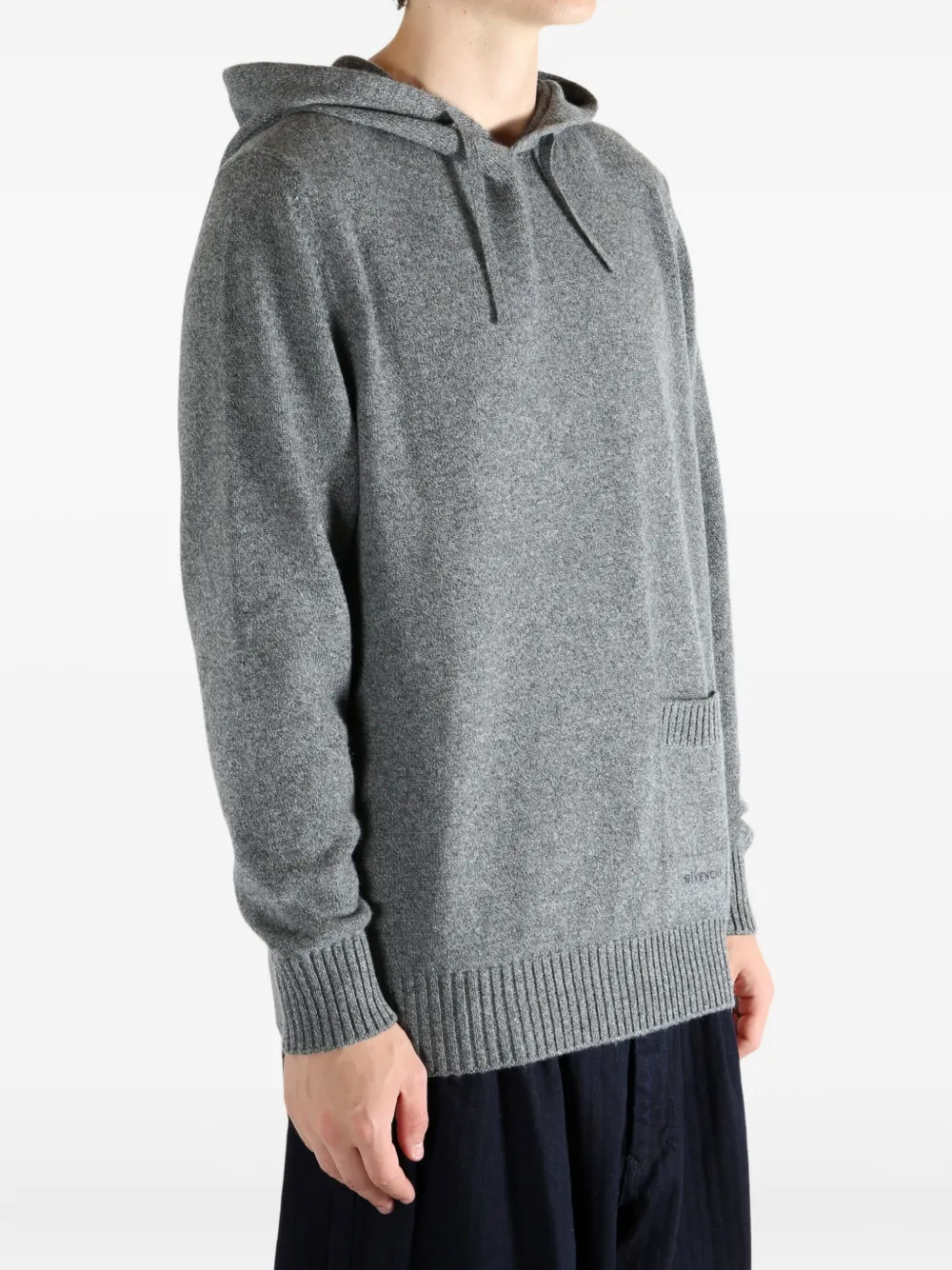 Givenchy Fijngebreide hoodie Grijs