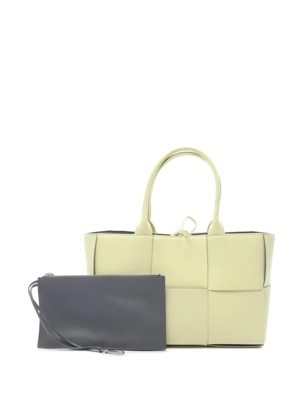 Pre-owned Bottega Veneta 2012-2025 Small Nappa Maxi Intrecciato Arco Tote Bag In Green