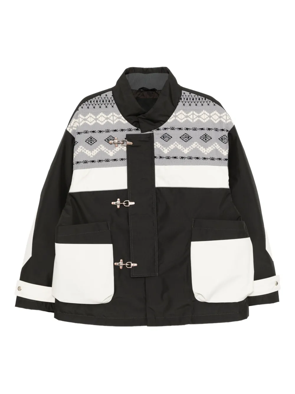 CROQUIS pattern-panelled down jacket | Black | Image 1