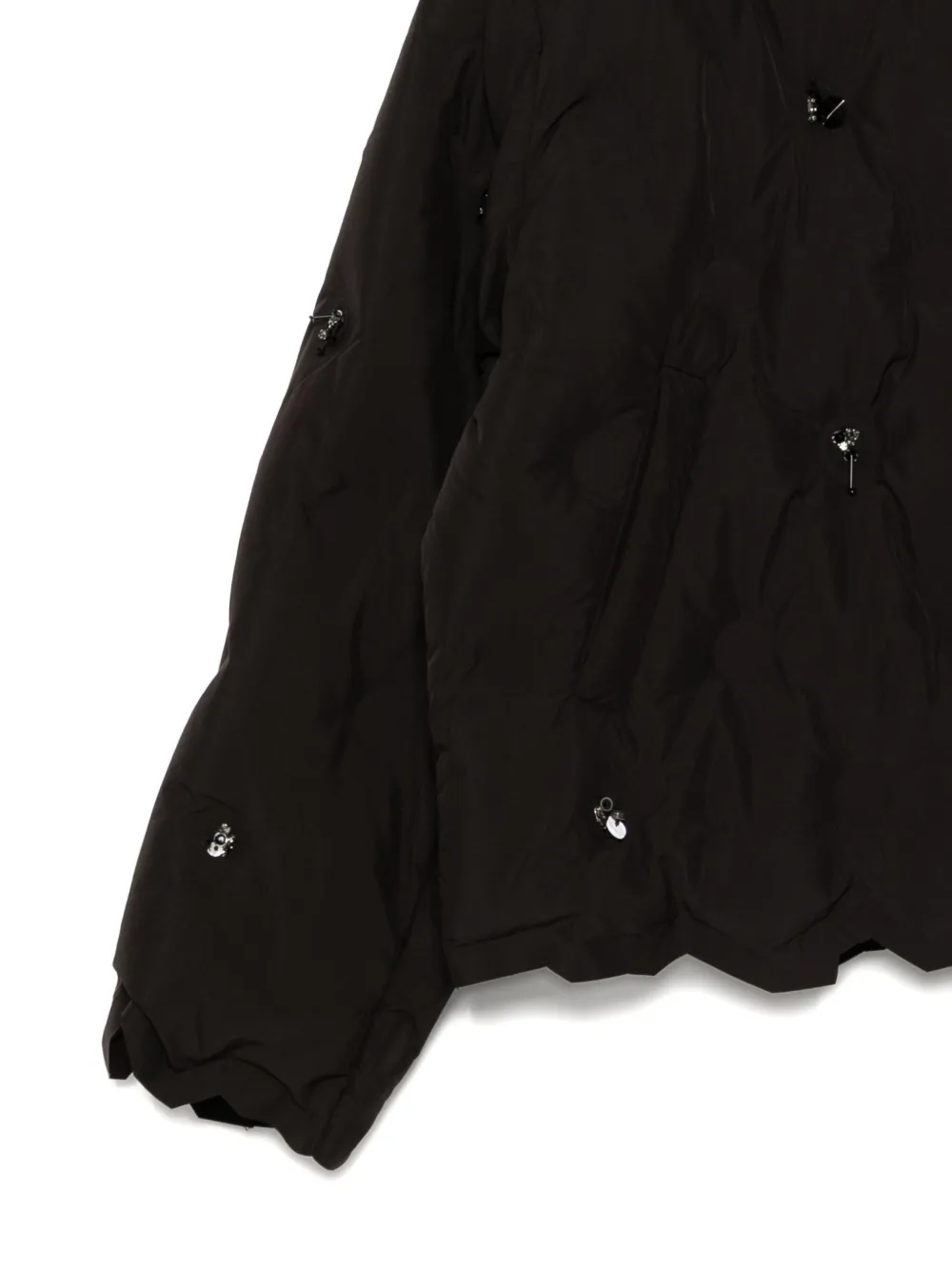 Jnby Sequin-embellished Puffer Jacket In Black