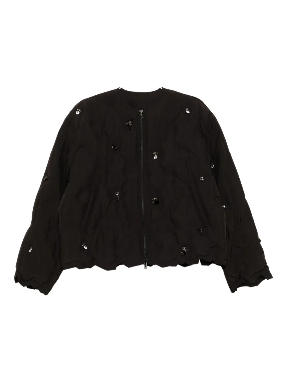Jnby Sequin-embellished Puffer Jacket In Black