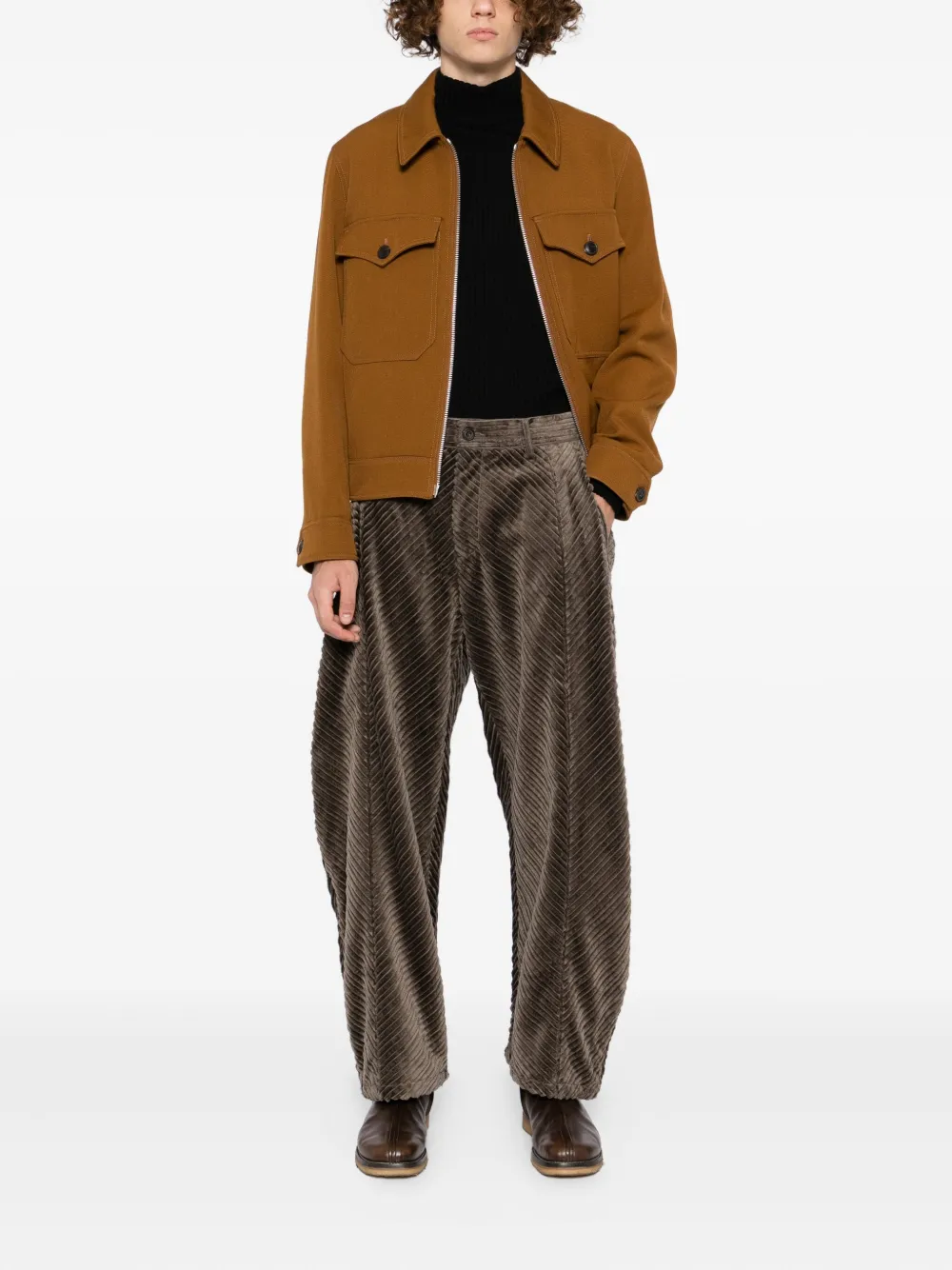CROQUIS Broek met gewelfd afwerking - Bruin