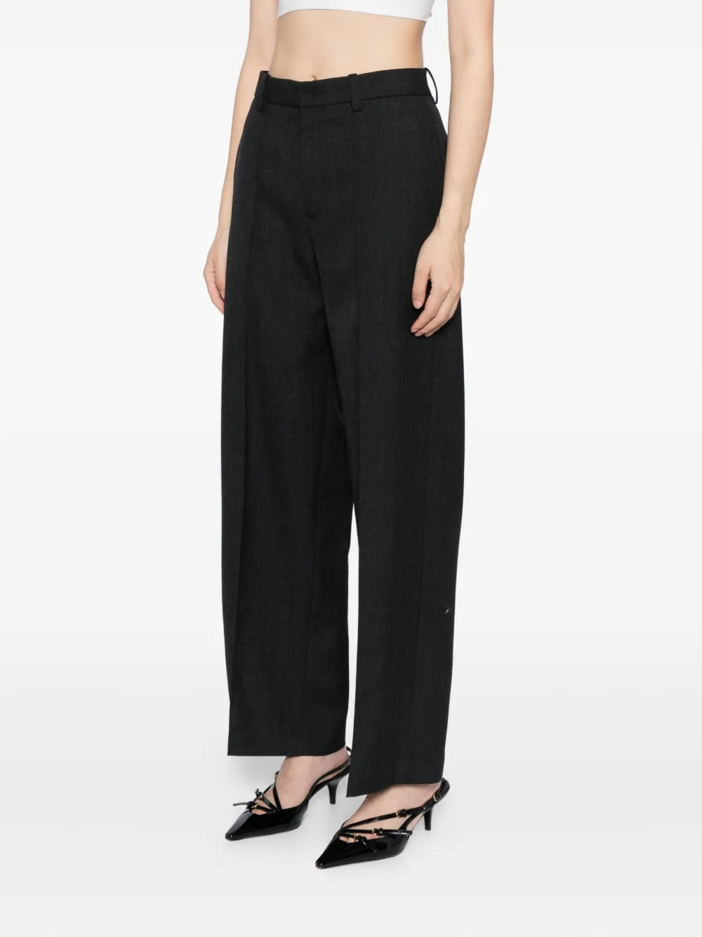 JNBY Straight broek van schapenwol Grijs