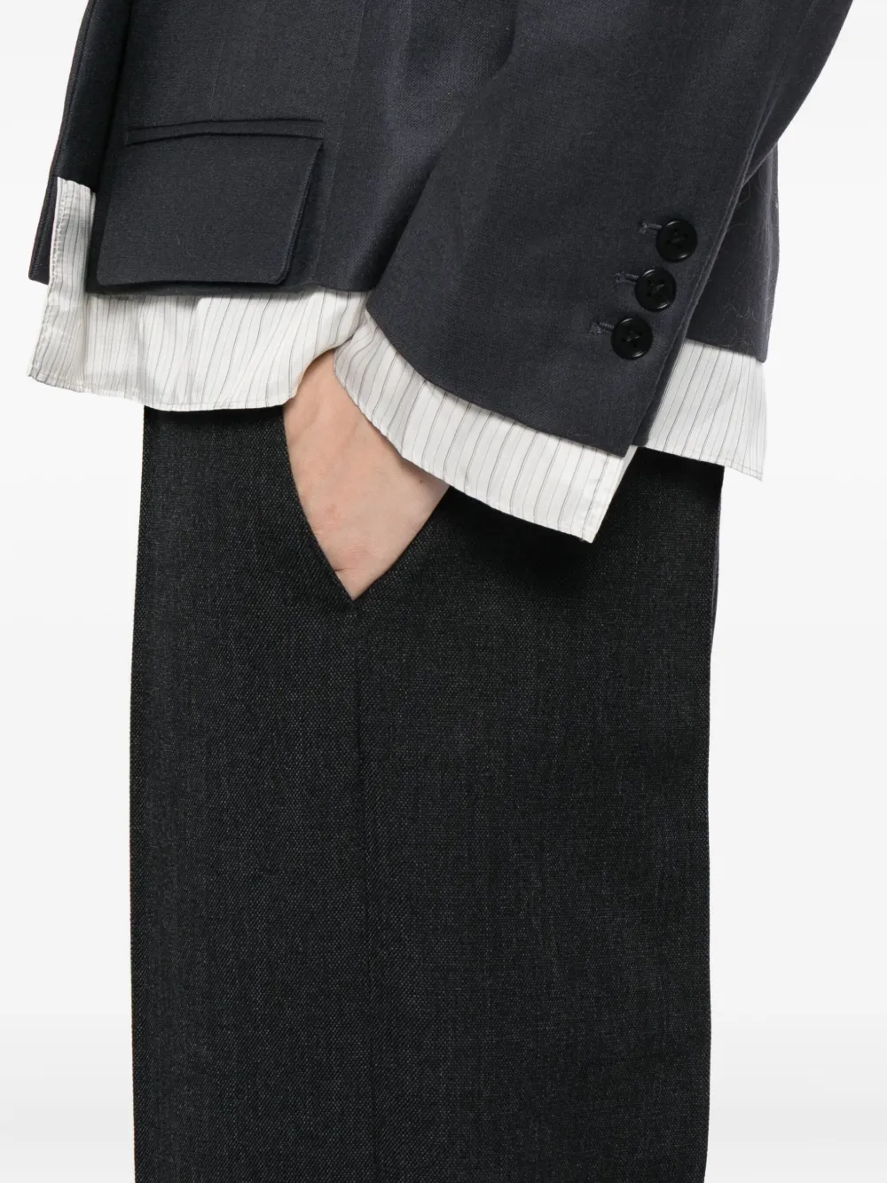 JNBY Straight broek van schapenwol Grijs