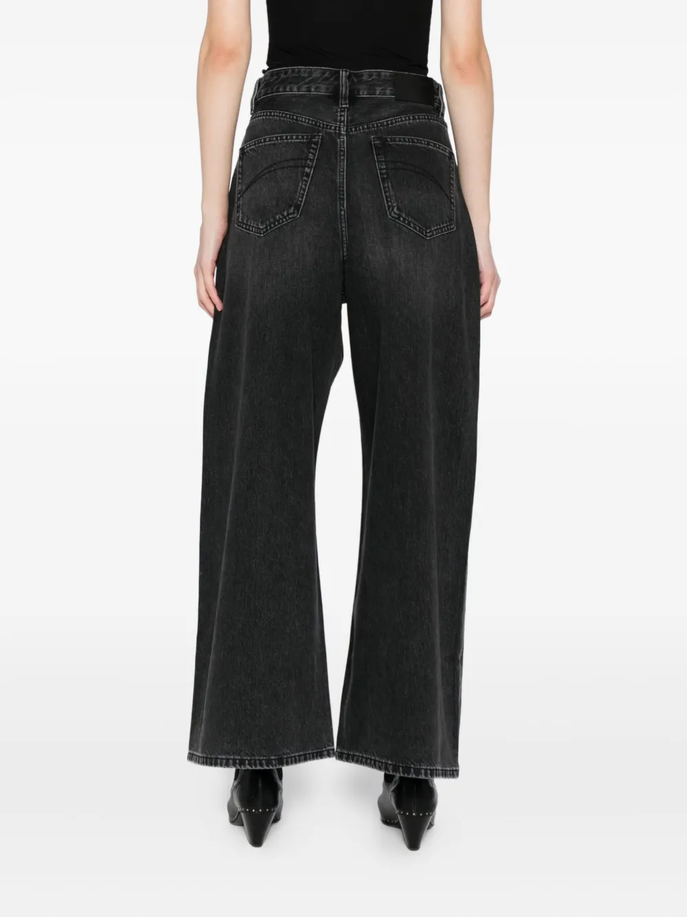 Jnby Extra-long Wide-leg Denim In Black