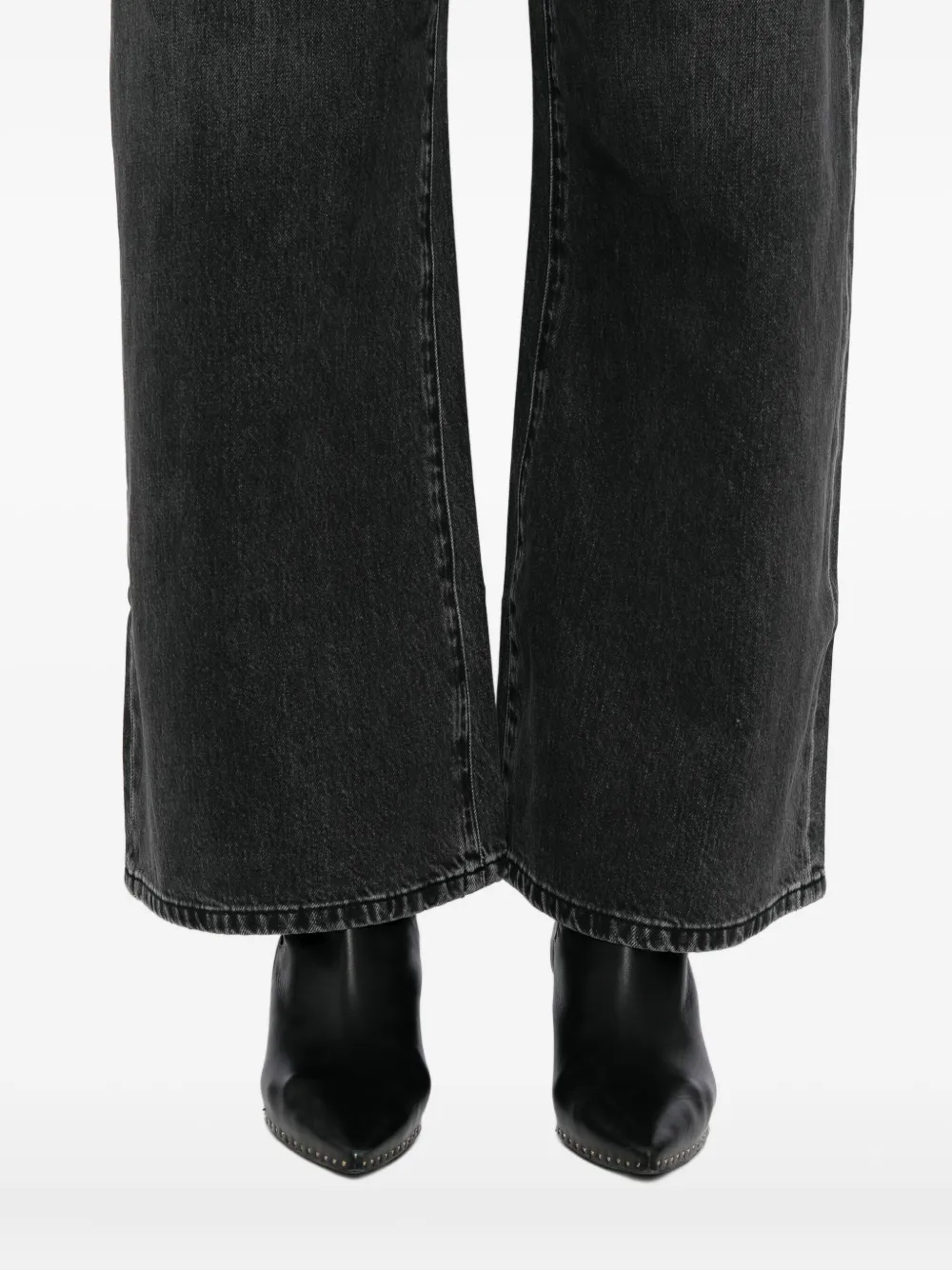 Jnby Extra-long Wide-leg Denim In Black