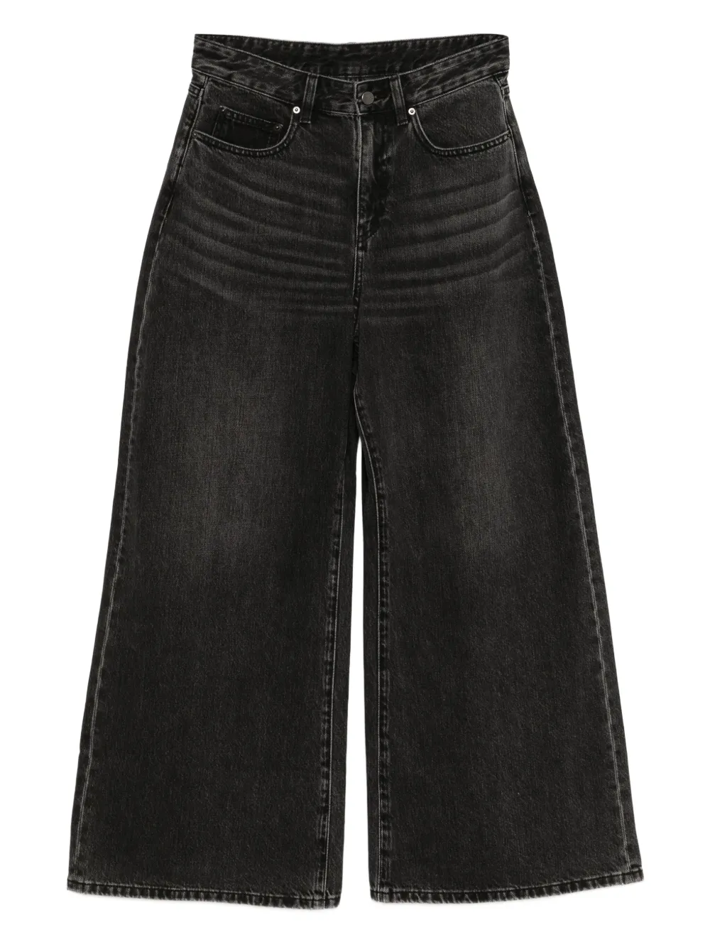 Jnby Extra-long Wide-leg Denim In Black