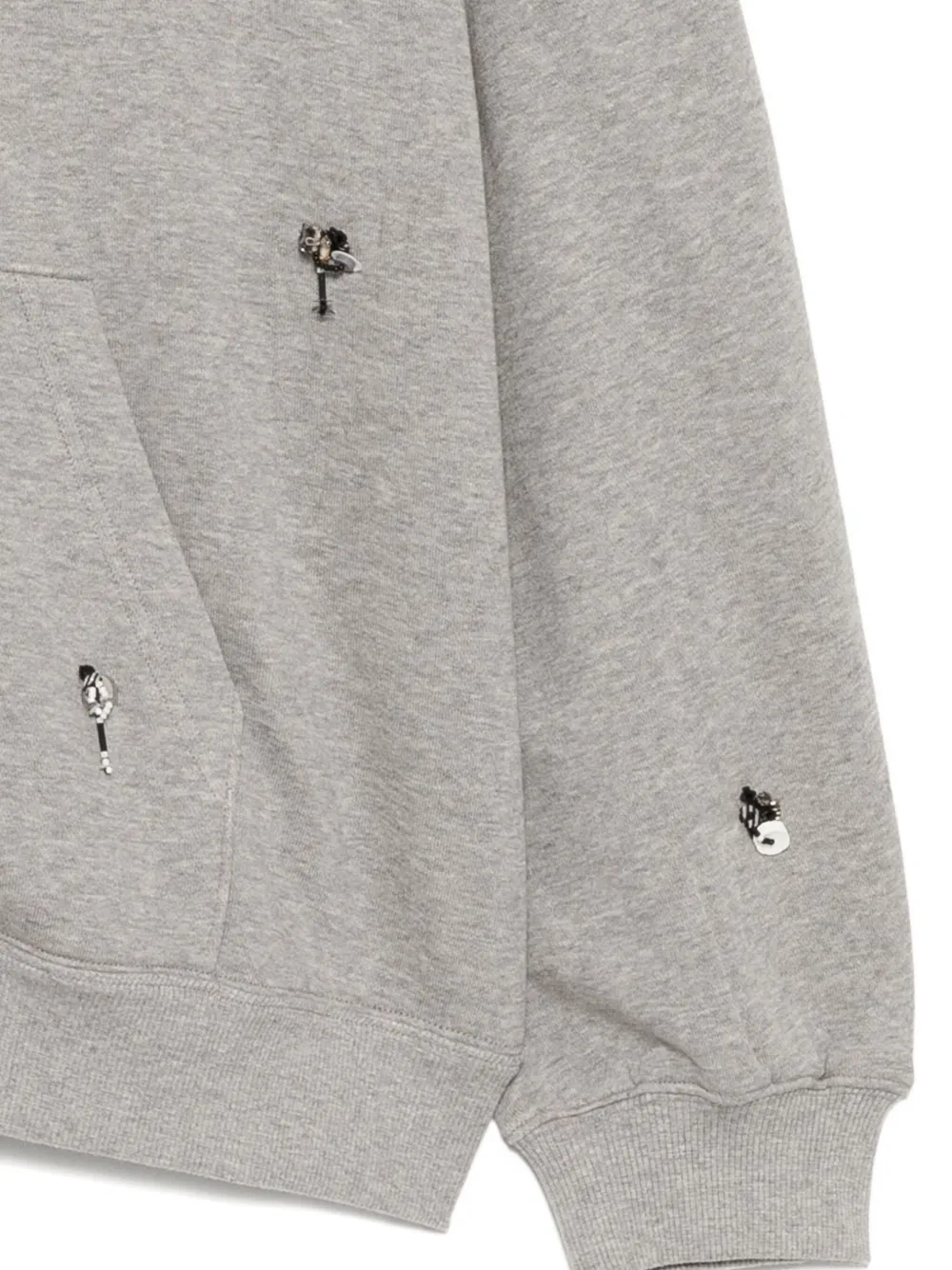 Jnby Sequin-embellished Hoodie In Gray
