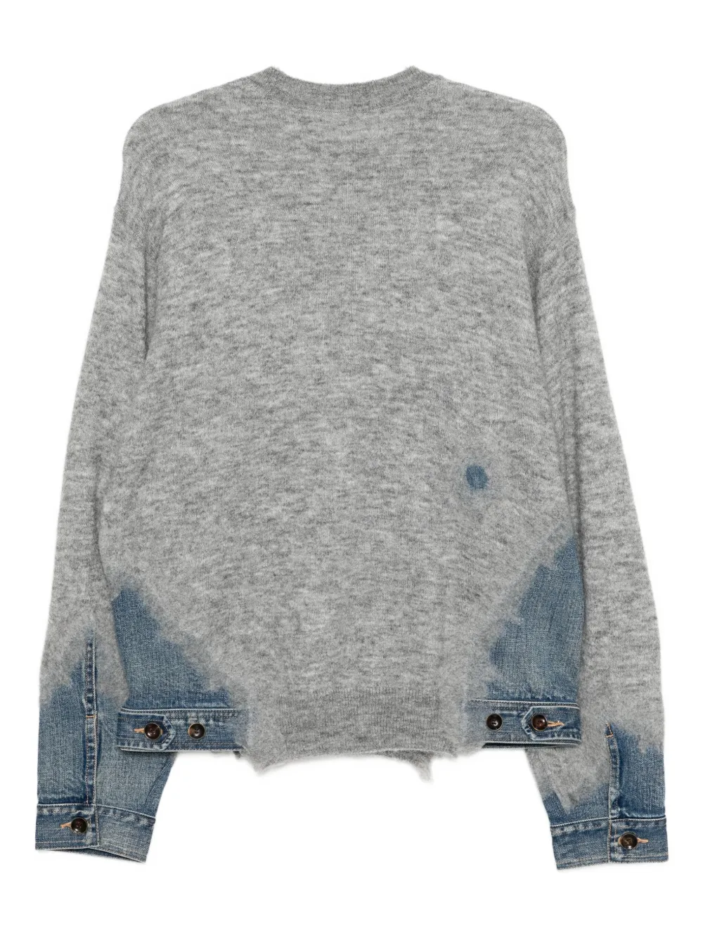 Jnby Denim-patch Jumper In Gray
