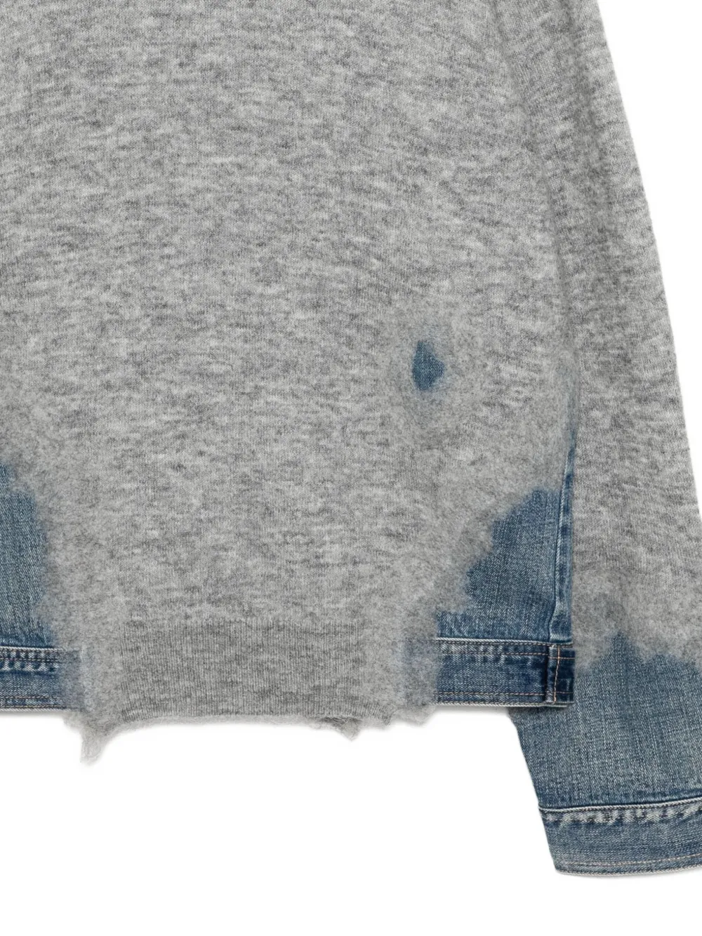 Jnby Denim-patch Jumper In Gray