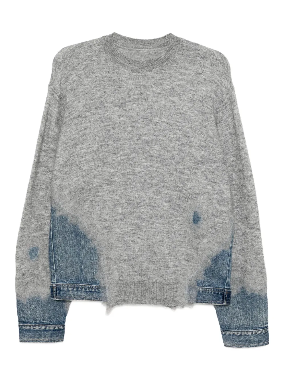 Jnby Denim-patch Jumper In Gray