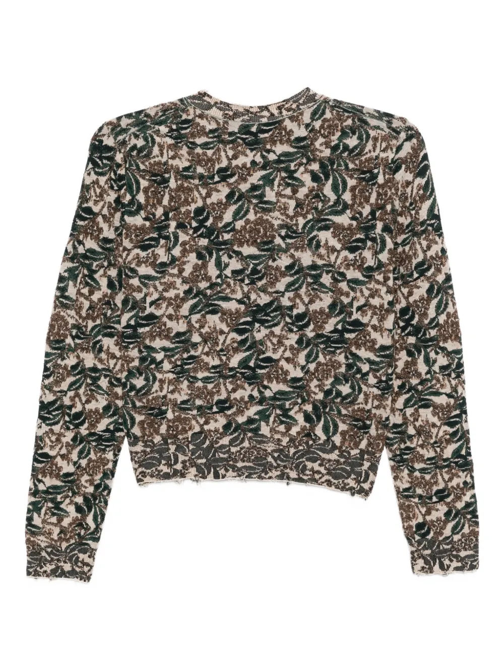 Jnby Patterned Short Cardigan In Brown