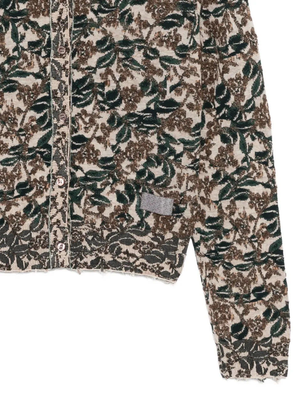 Jnby Patterned Short Cardigan In Brown