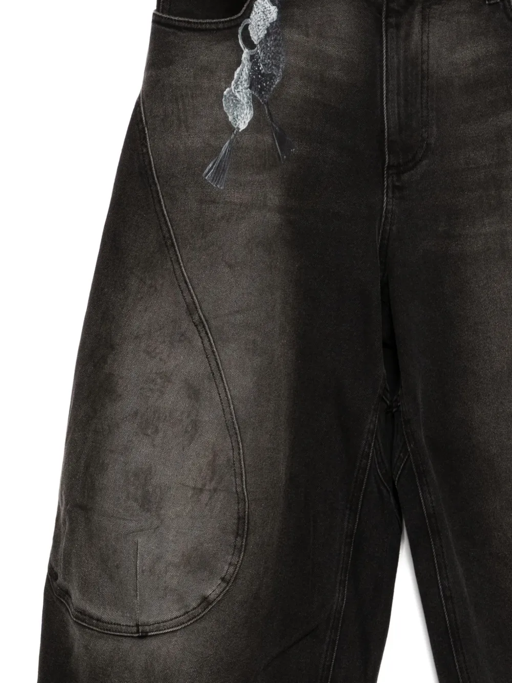 CROQUIS Jeans met gewelfde afwerking Zwart