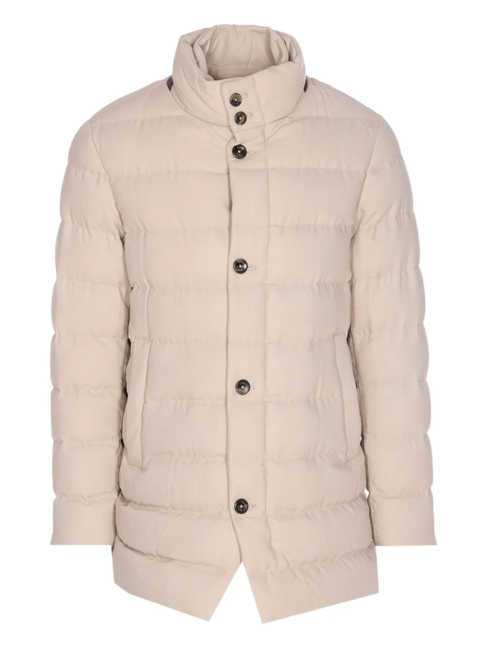 Herno Men Single Breasted Down Jacket In Neutral