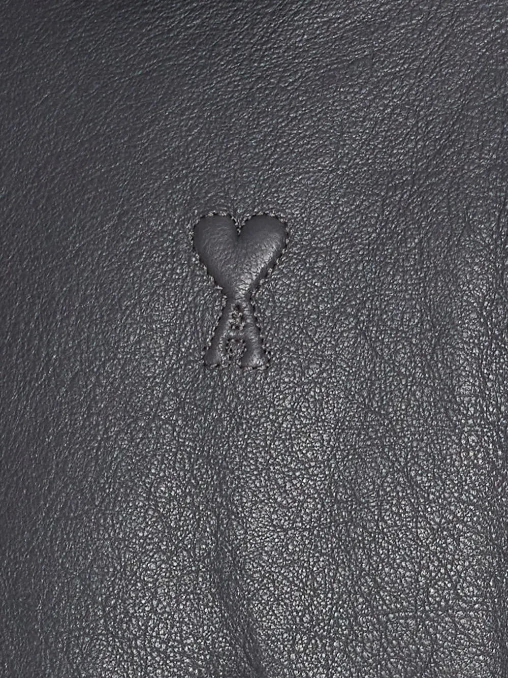 AMI Paris Leren bomberjack Grijs