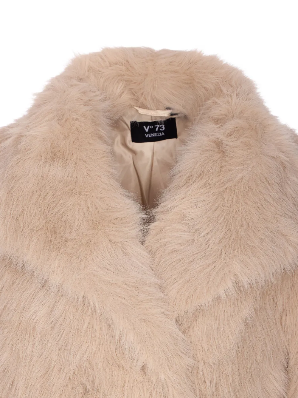 V73 Penny Faux-fur Jacket In Neutral