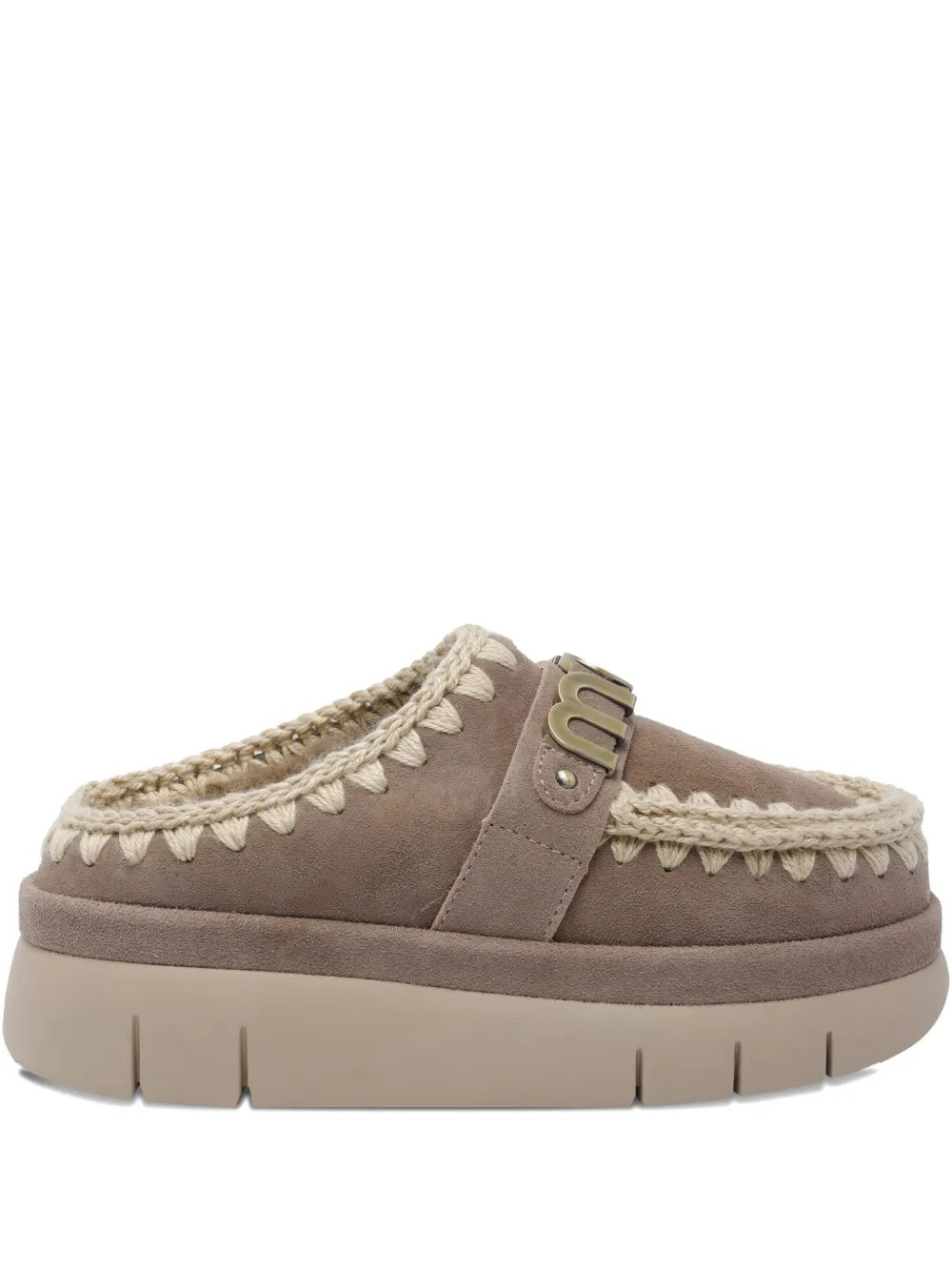 Mou Bounce Clog Metal Logo In Brown