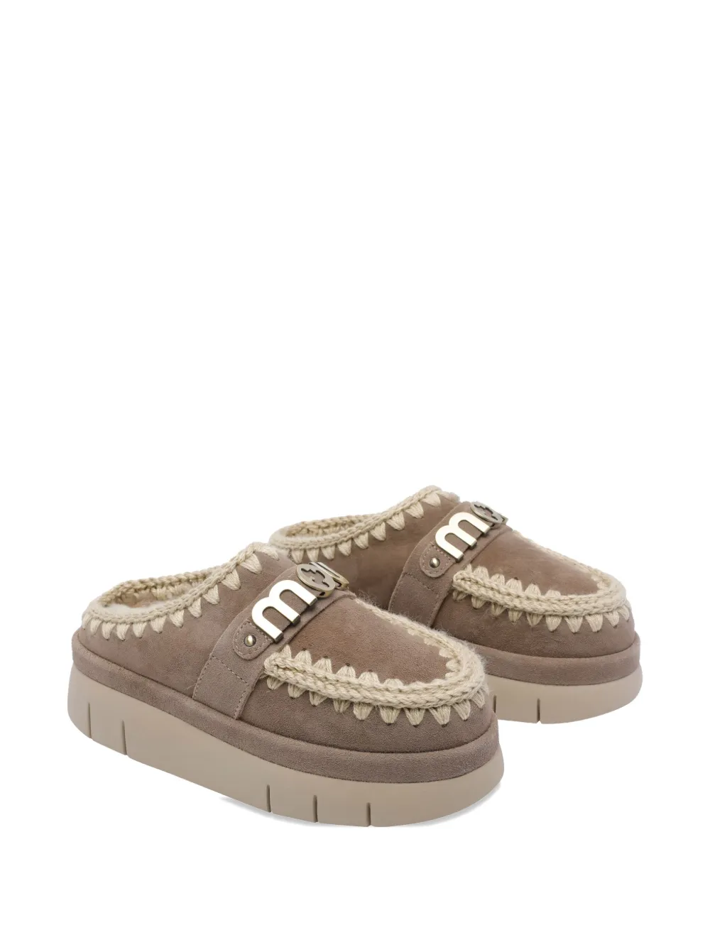 Mou Bounce Clog Metal Logo In Brown