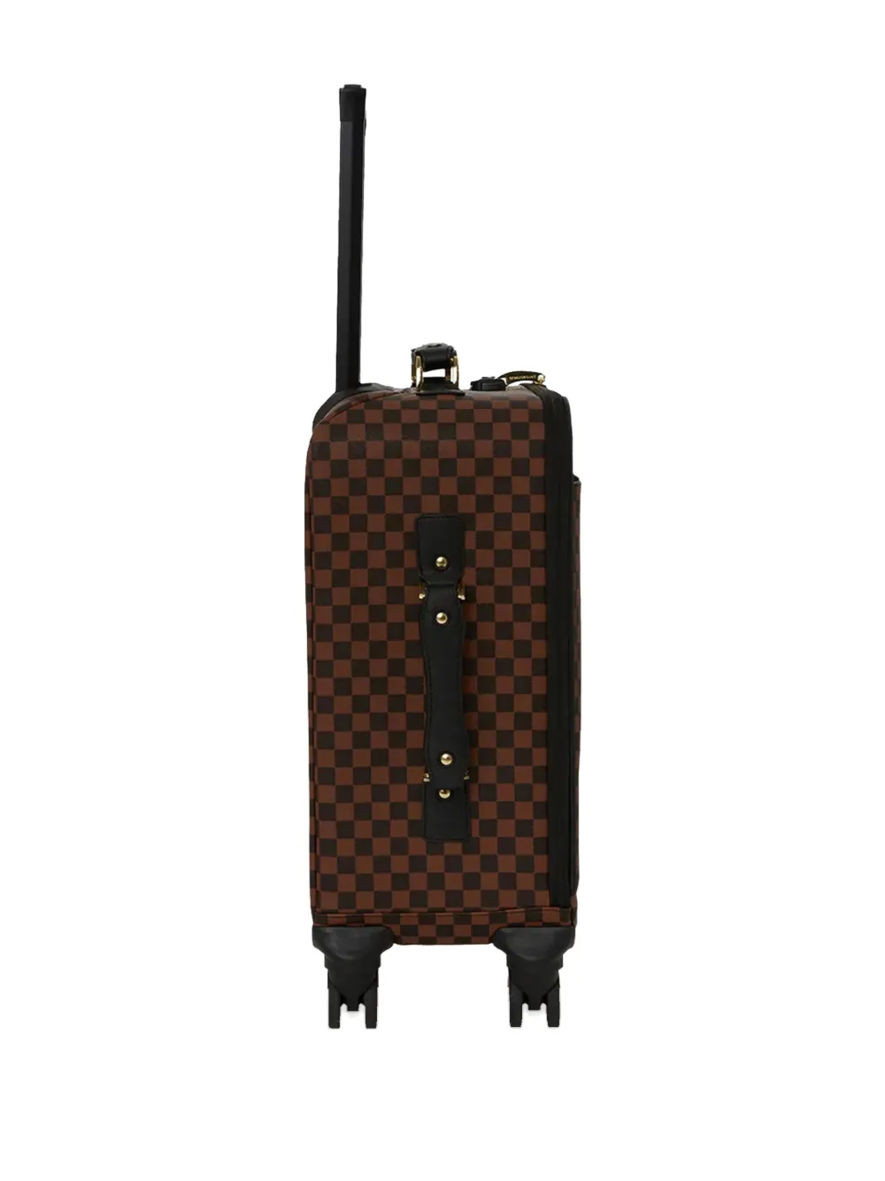Sprayground Sawtooth Sharks In Paris Checkered Suitcase In Brown