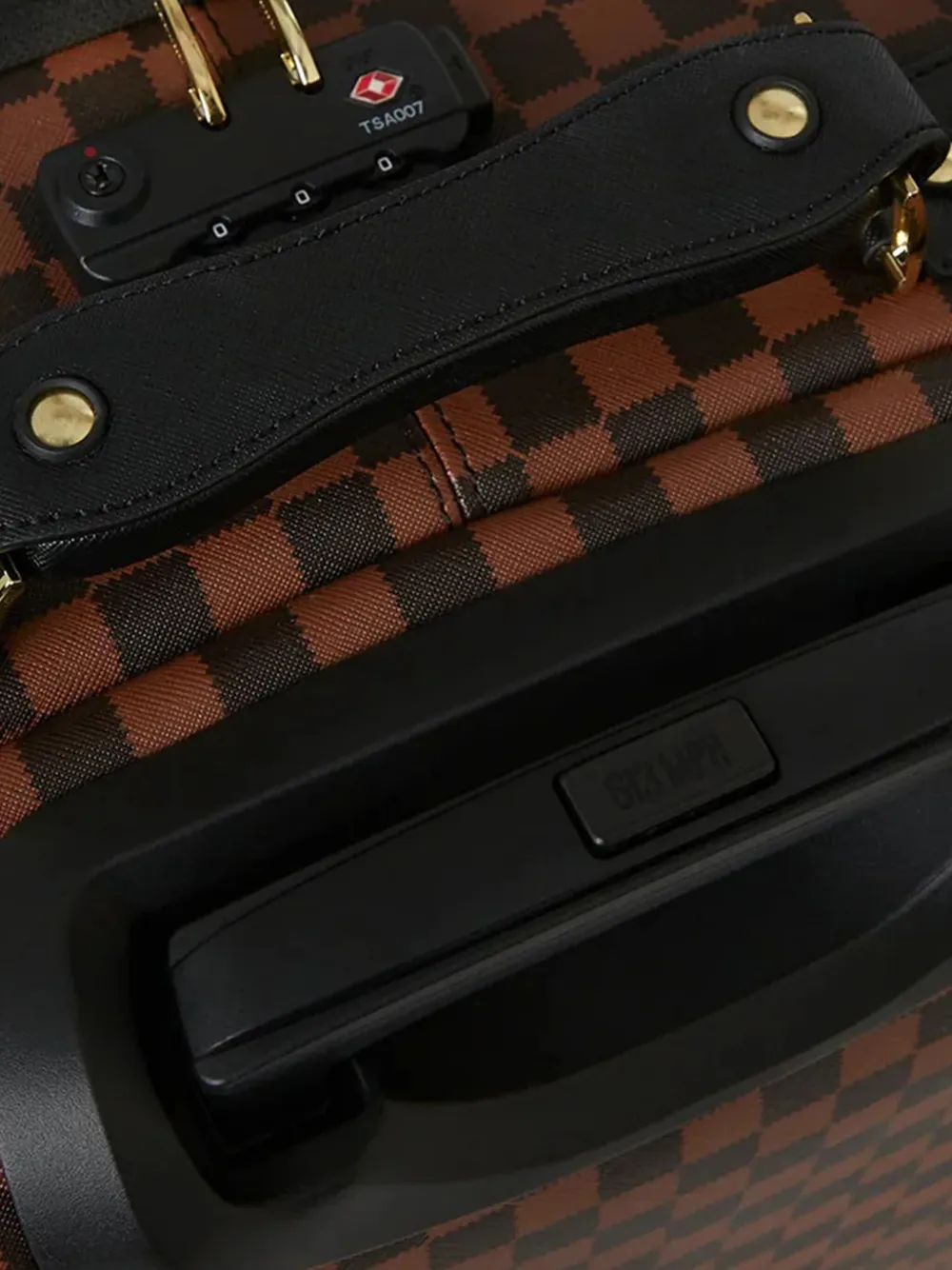 Sprayground Sawtooth Sharks in Paris geruite koffer Bruin