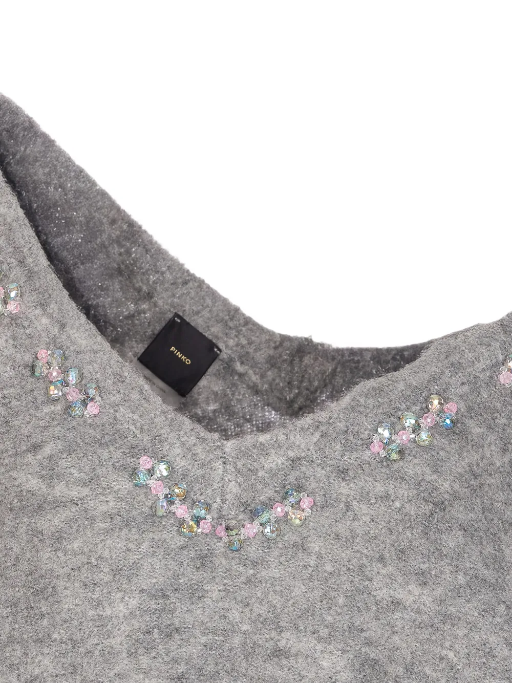 PINKO Dancing Queen verfraaide trui met V-hals Grijs