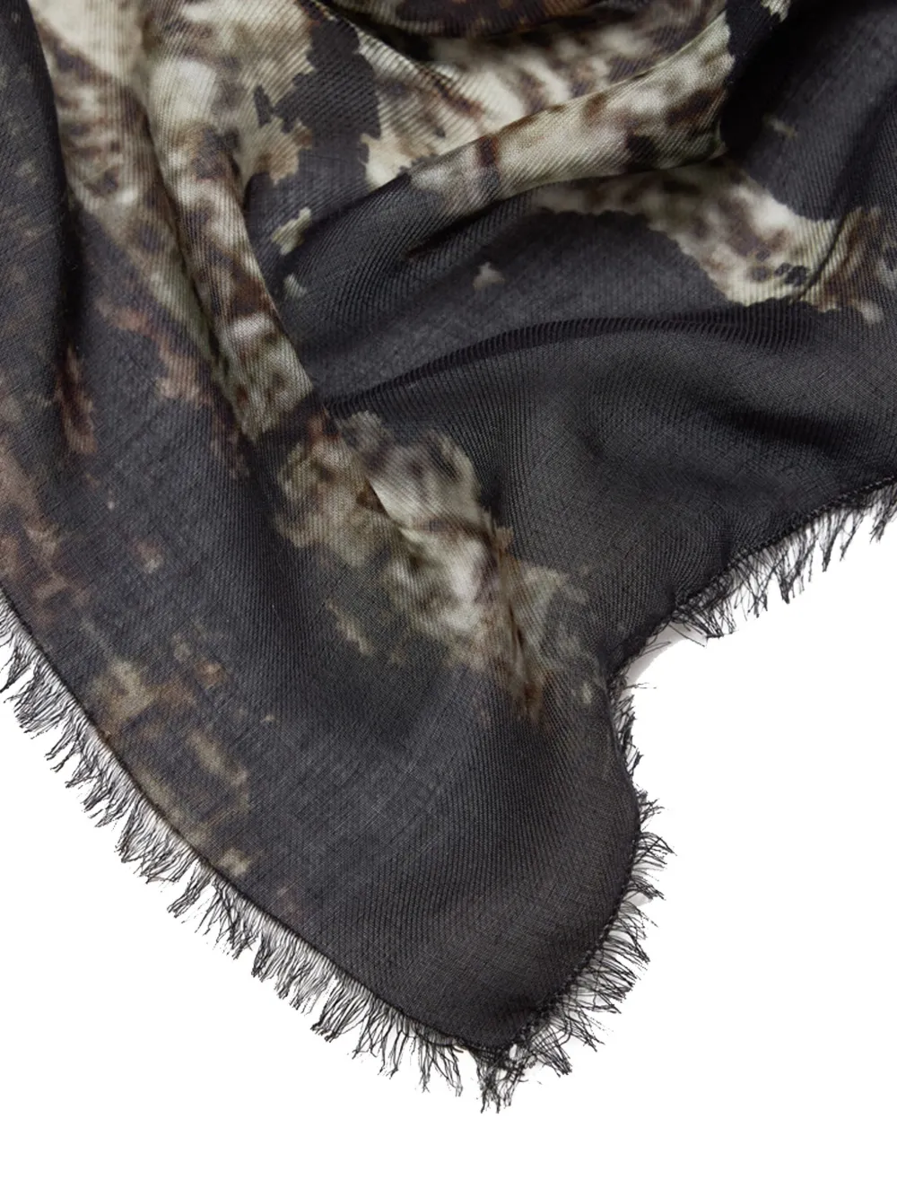 Faliero Sarti rug-pattern fringed scarf - Zwart