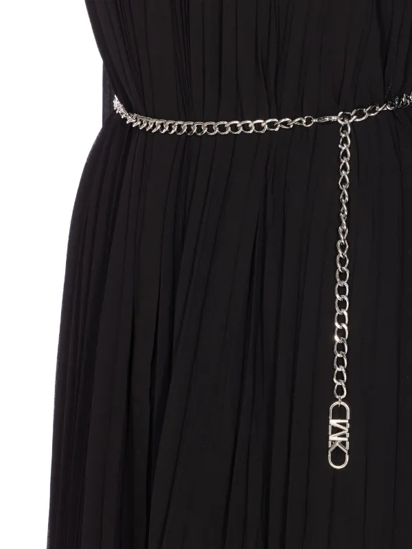 Michael Michael Kors Pleated chain-belt Dress Black FARFETCH JO