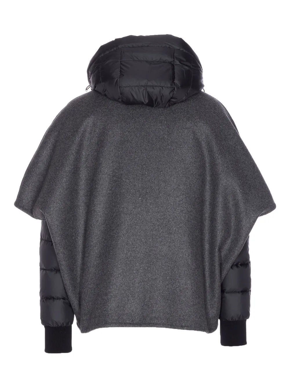 Moorer Padded Jacket With Hood And Quilted Sleeves In Gray