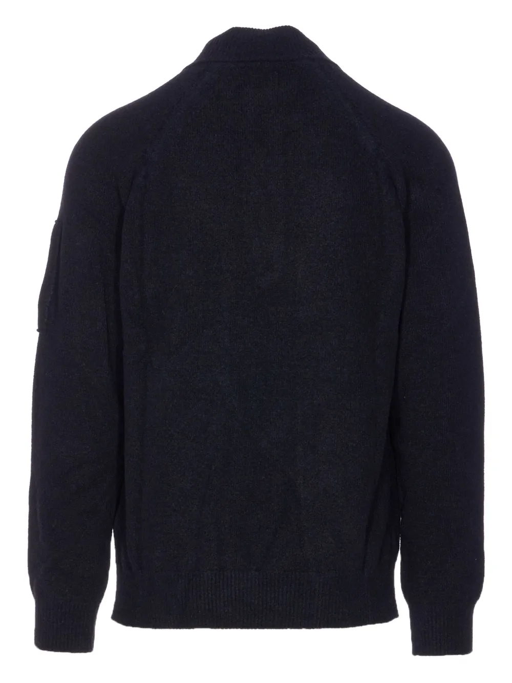C.p. Company High Neck Long Sleeve Knit Polo In Black