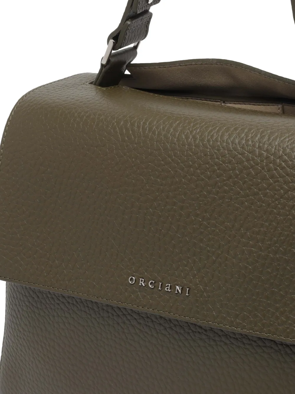 Orciani Leather Top-handle Shoulder Bag In Green