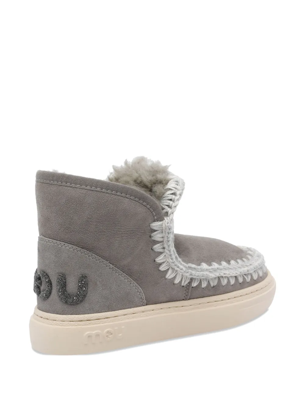 Mou Eskimo Bold Glitter Logo Sneakers In Gray