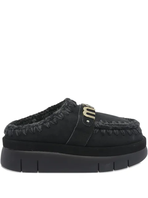Mou logo round-toe mules