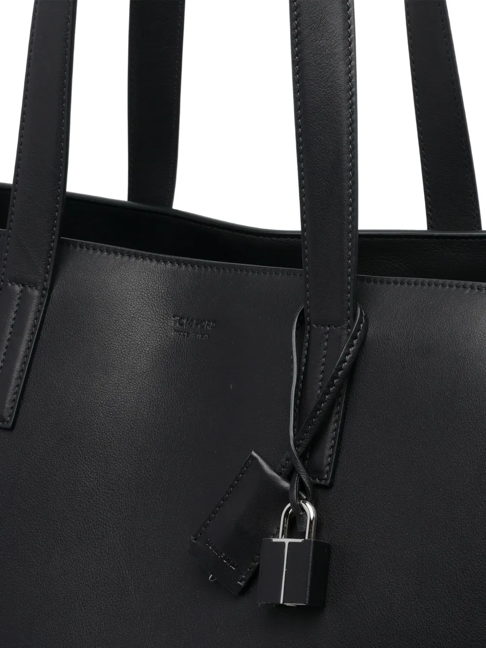 TOM FORD Leren shopper met hangslotdetail Zwart