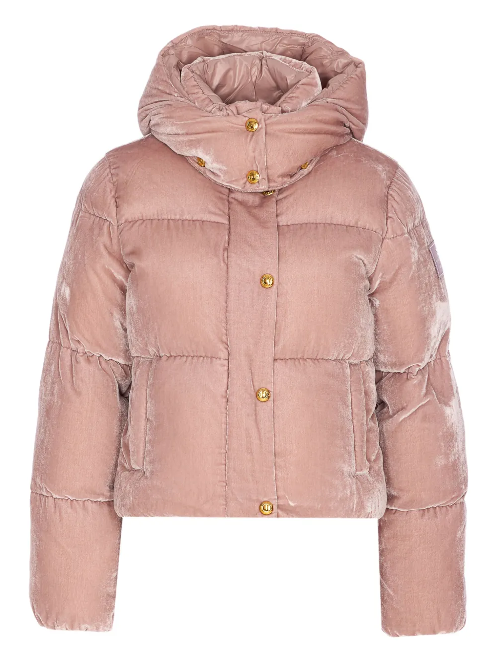 Elisabetta Franchi velvet puffer jacket | Pink | Image 1