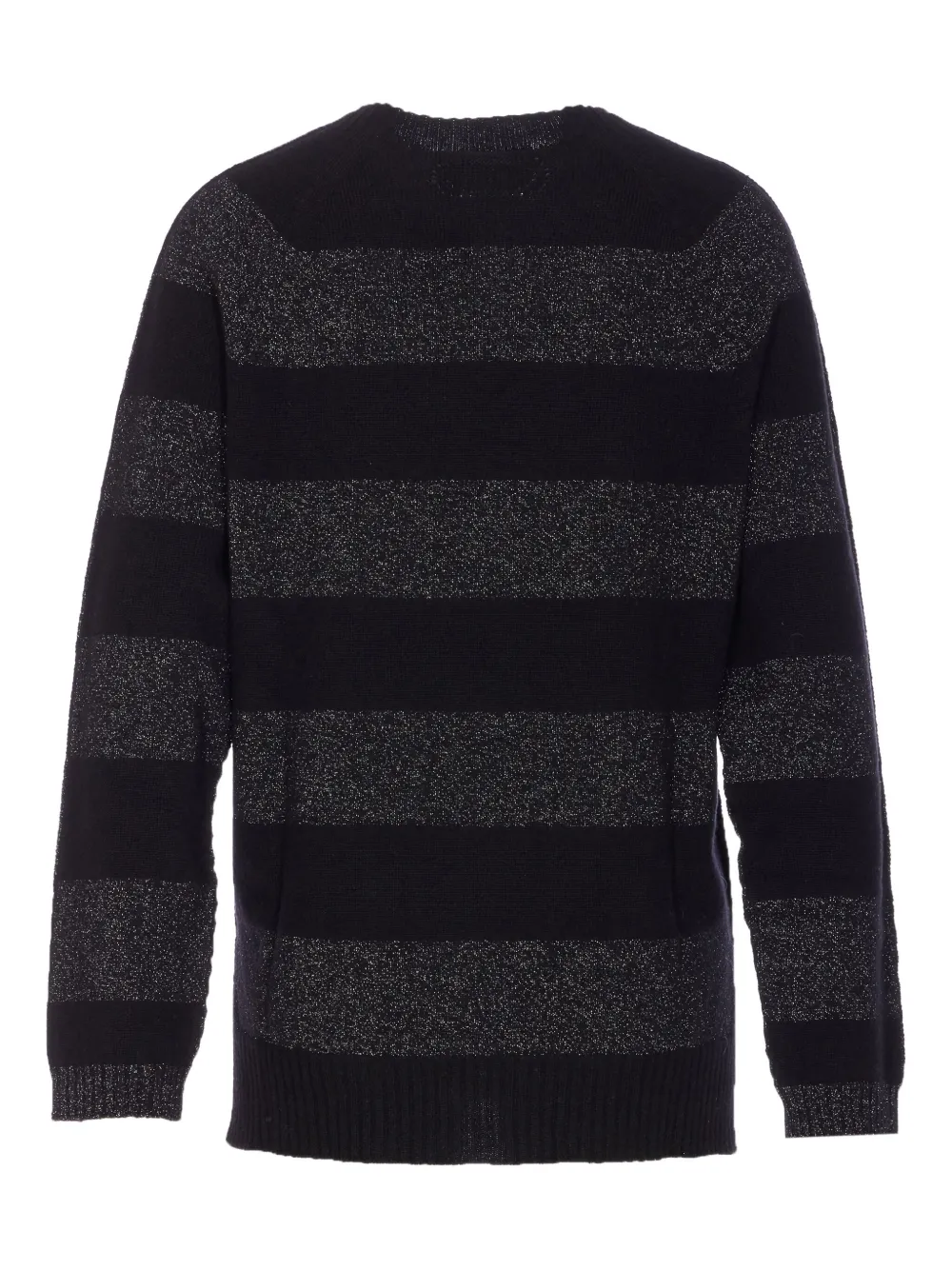 Twinset Striped-pattern Sweater In Black