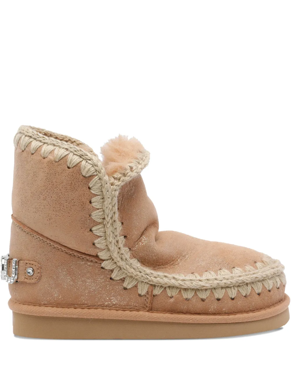 Mou Eskimo 18 Suede Embellished Boots In Brown