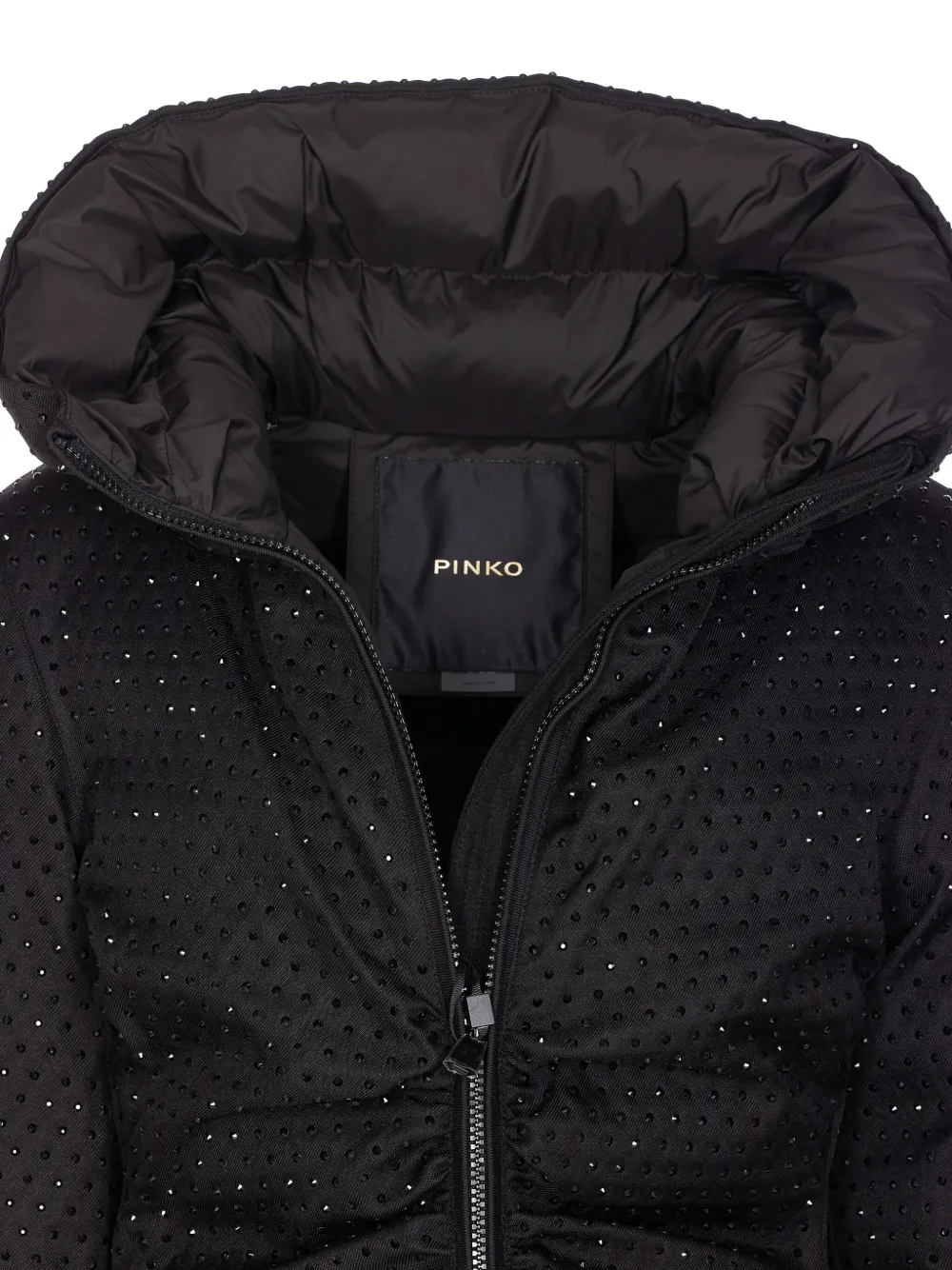 Pinko Strass-embellished High-neck Jacket In Black