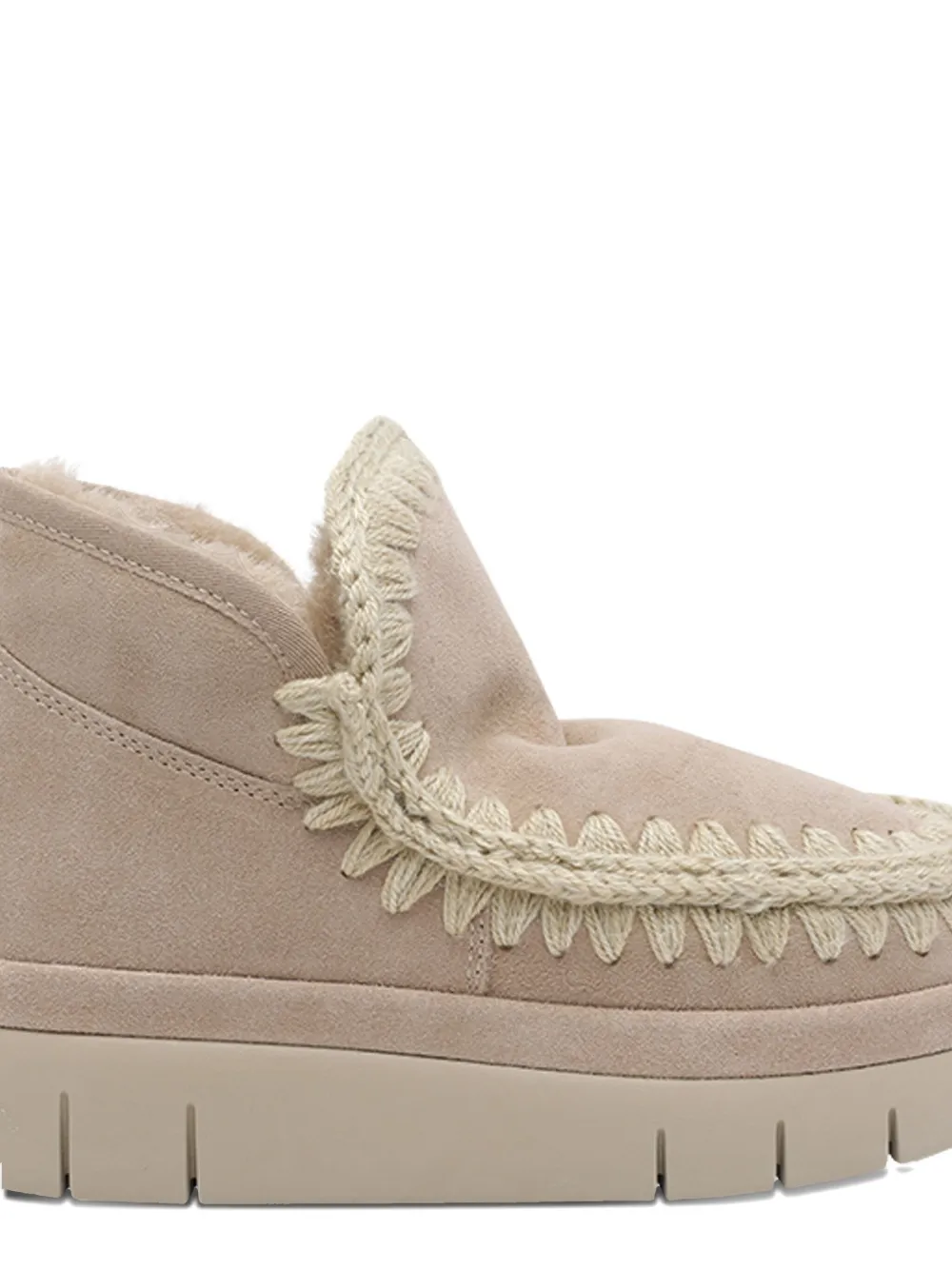 Mou Suède laarzen met logo Beige