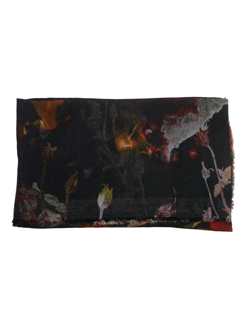 Faliero Sarti floral-pattern scarf - Zwart