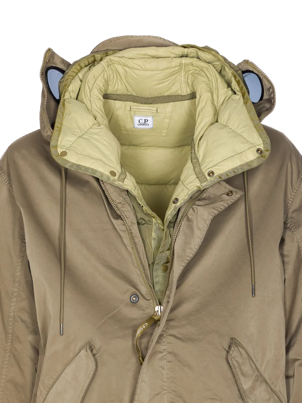 C.p. Company Hooded Outerwear Jacket And Pockets In Green