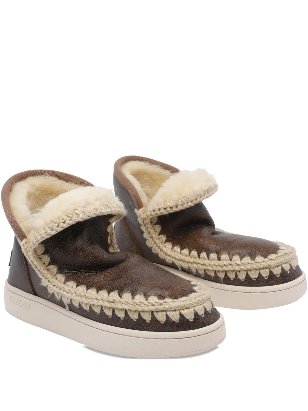 Mou leather high-top sneakers - ブラウン Mou leather high-top sneakers - ブラウン