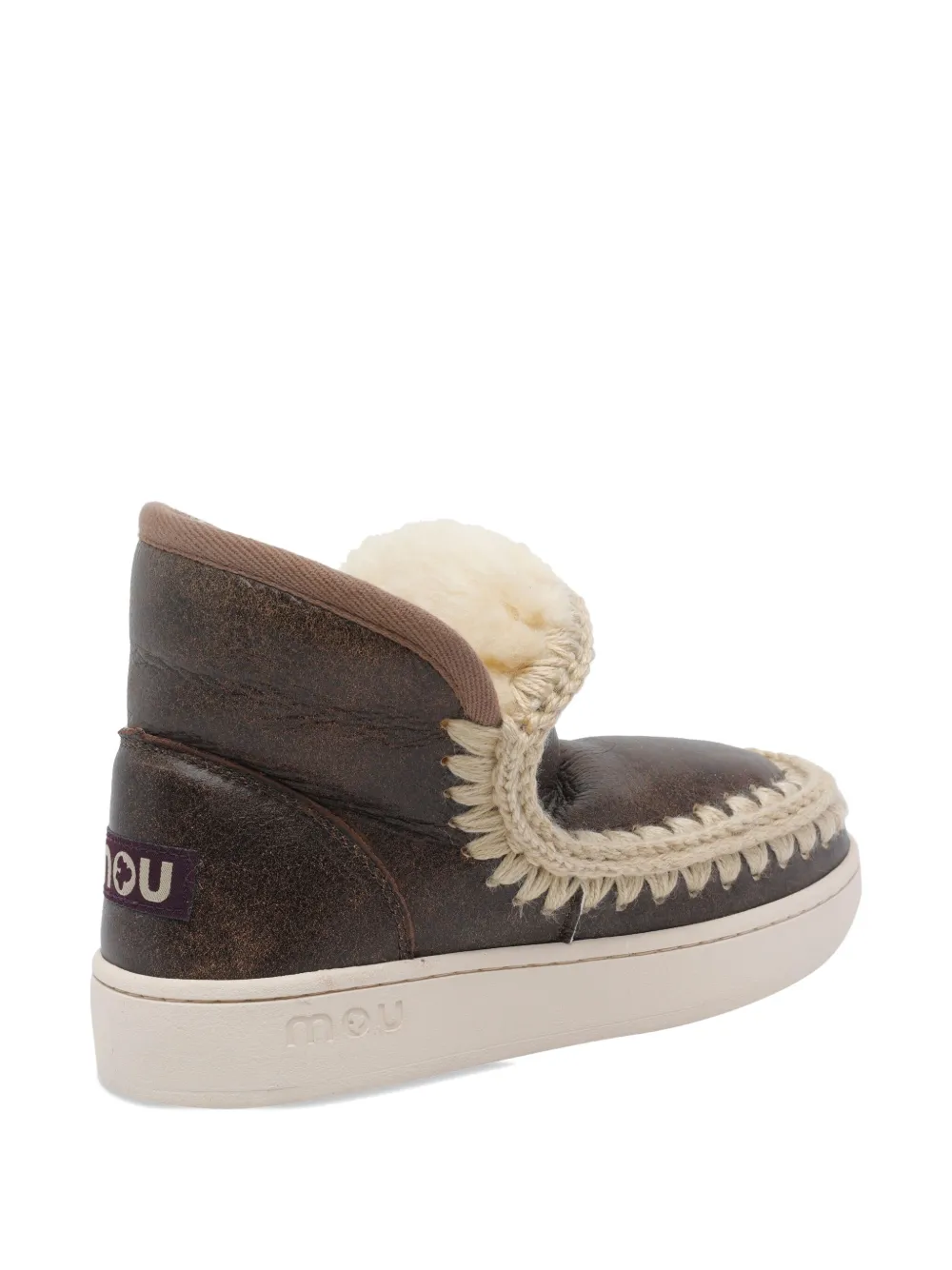 Mou Leather High-top Sneakers In Brown