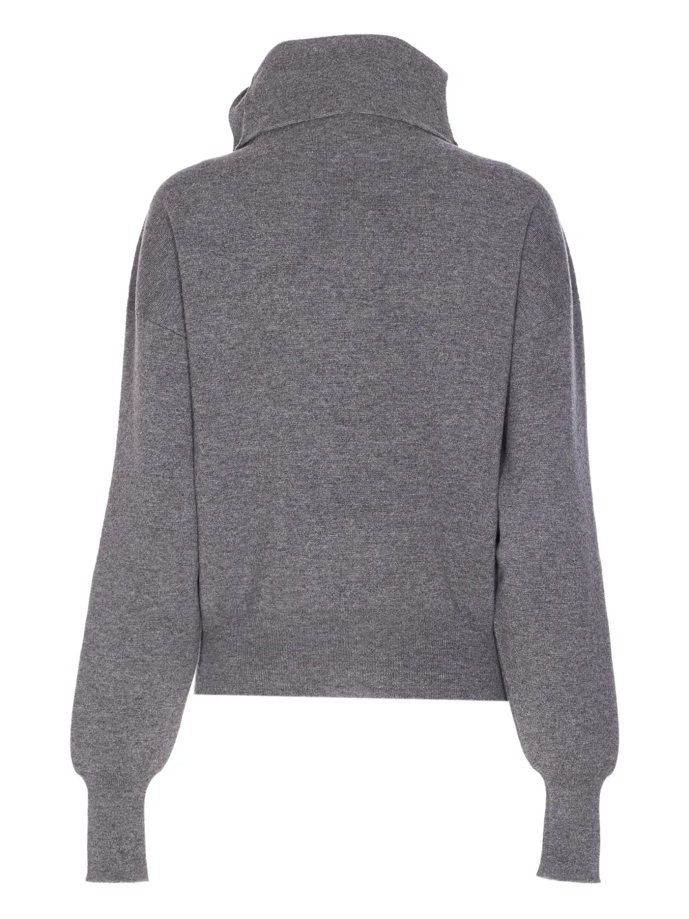 Haikure Cozy High Neck Sweater With Button Detail In Gray