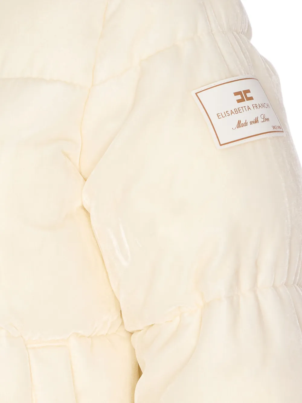 Elisabetta Franchi Hooded Padded Long Sleeve Down Jacket In Neutral