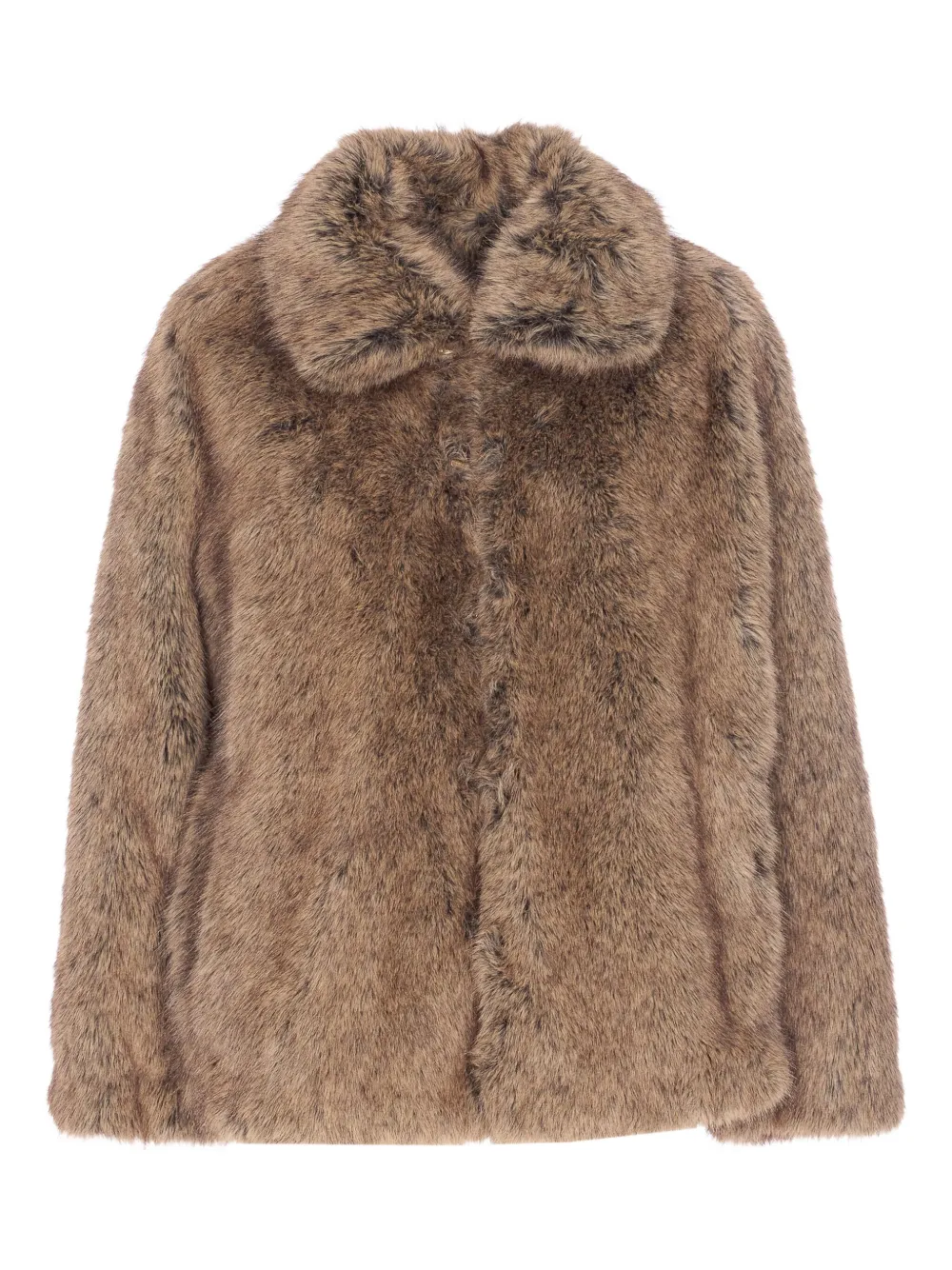 Liu •jo Faux Fur Jacket In Brown